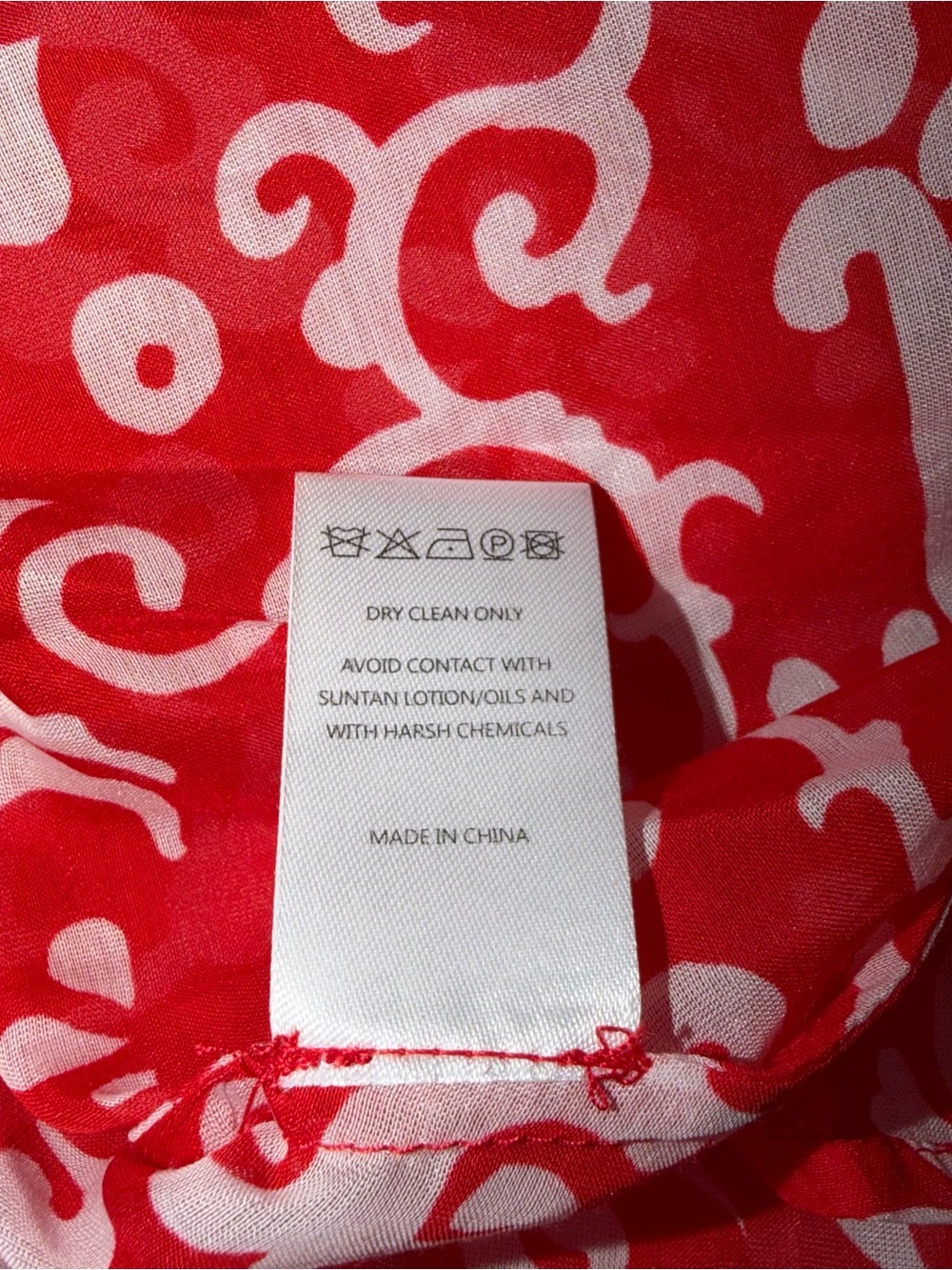NWT SALONI Inez Floral Maxi Dress Size 8 US Red Cotton Silk Long Sleeve Paisley - Picture 10 of 11